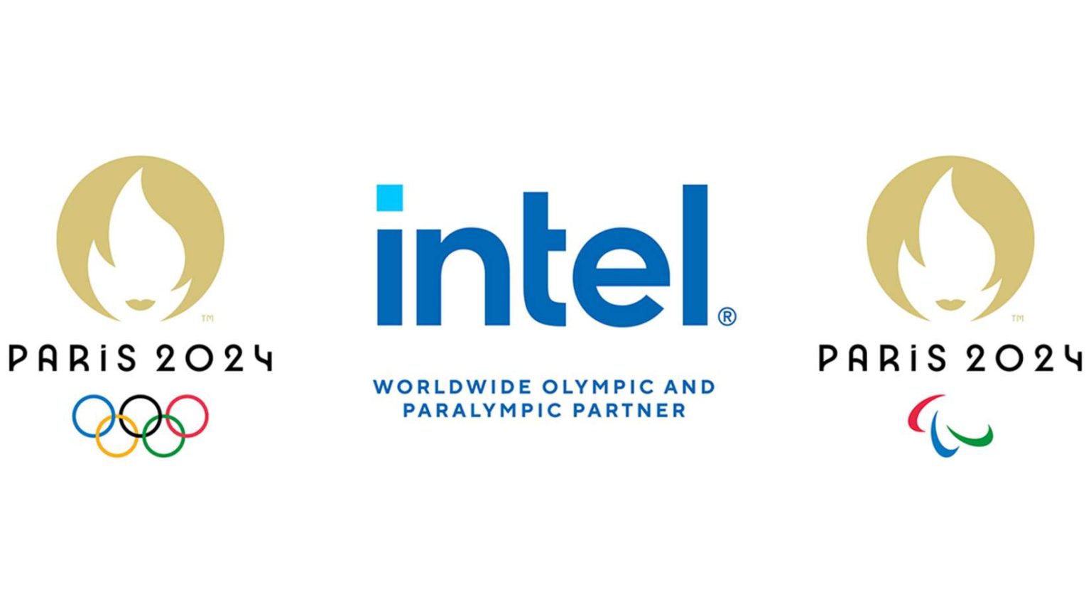 intel olympics paris 2024 logos
