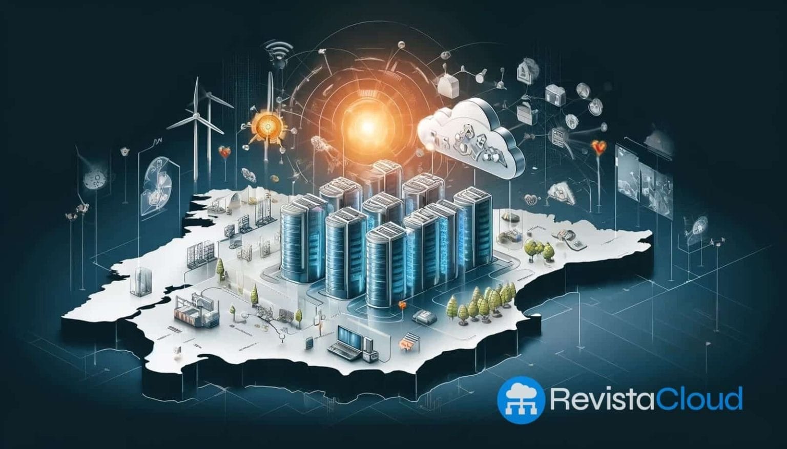 spain datacenter illustration