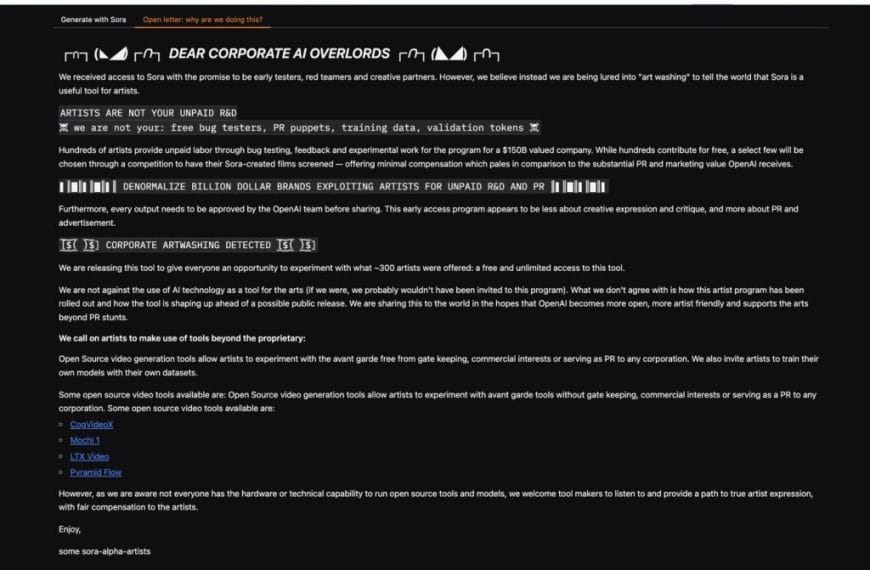 Sora Leaked, OpenAI’s Video Model Sparks Controversy