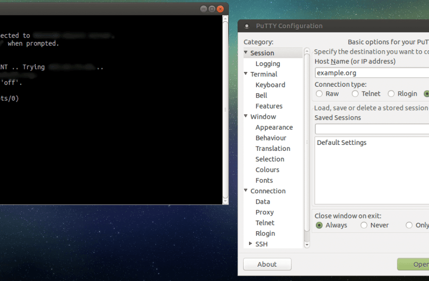PuTTY, the veteran multi-platform SSH client you can also use on Linux
