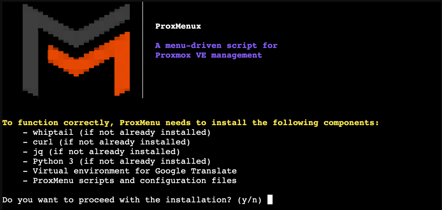 ProxMenux install