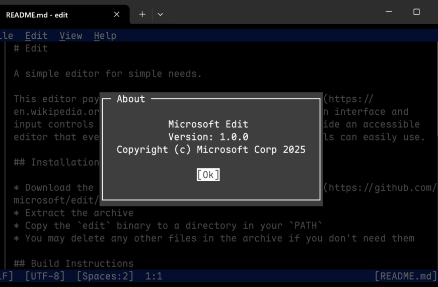 Microsoft launches “Edit”: its new terminal text editor, open source and ready for Windows 11 (and Linux)