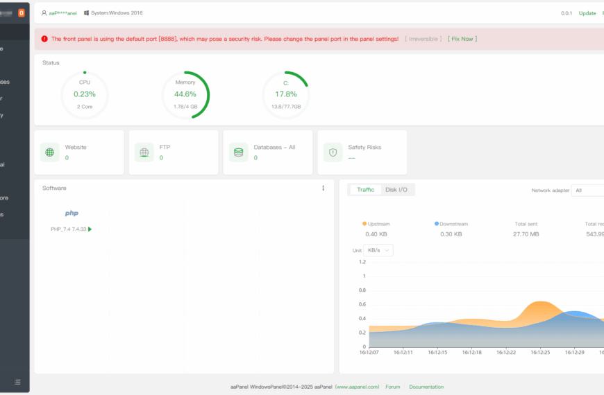 aaPanel for Windows: The Free Control Panel Designed to Simplify Server Management