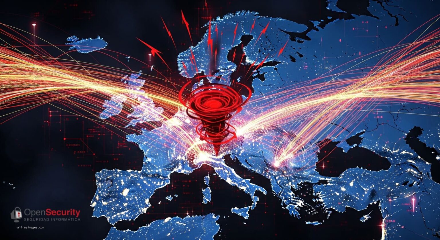 ddos attack europe aifreeimages