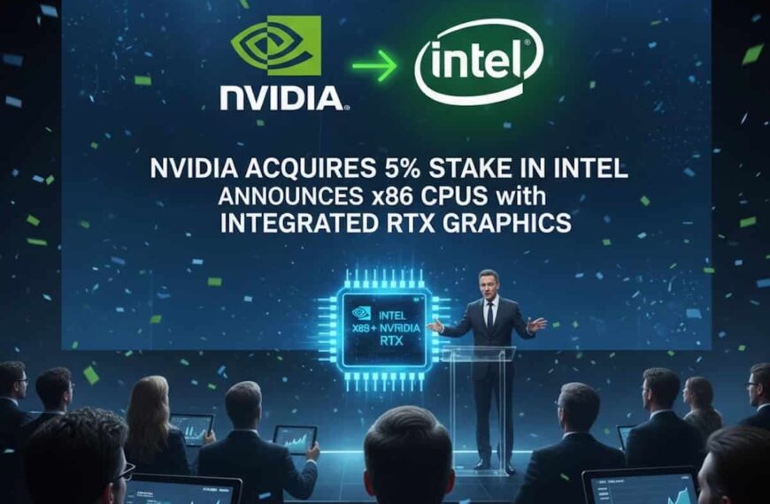 NVIDIA and Intel Form a Strategic Partnership to Co-develop x86 CPUs and SoCs with RTX and Native NVLink Integration: $5 Billion Investment and Multi-Generational Roadmap