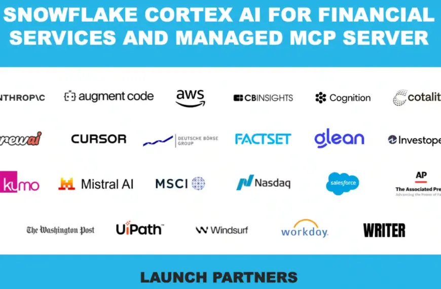 Snowflake Launches Cortex AI for Financial Services: Enterprise-Ready AI Agents and Apps, Regulated Data, and an MCP Server for Ecosystem Interoperability