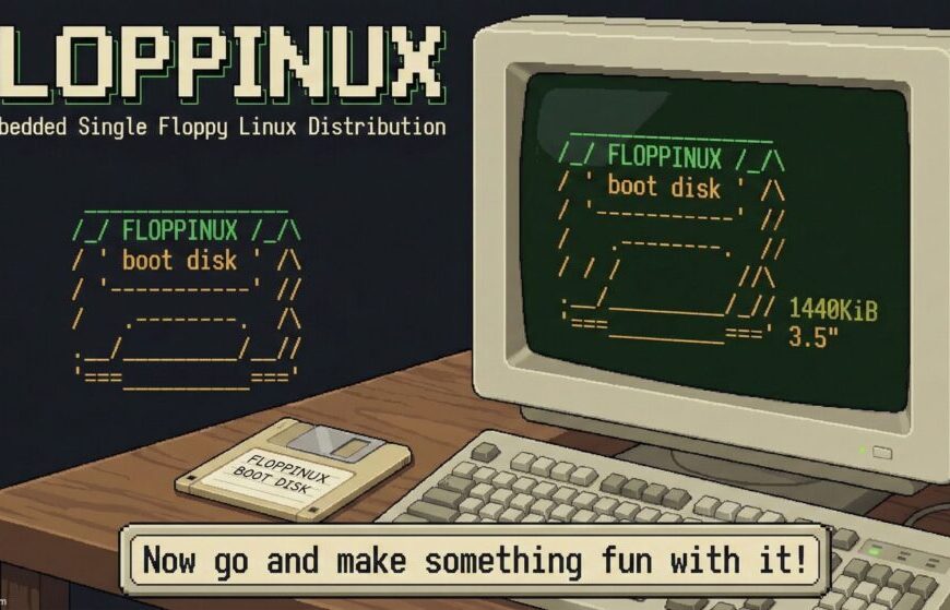 FLOPPINUX: The Challenge of Running “Modern” Linux on a 1.44 MB Floppy Disk Is Once Again Possible (With a Trick and Lots of Engineering)