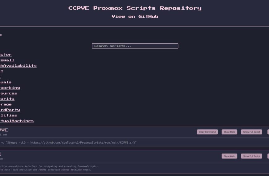 CCPVE: Scripts that aim to turn Proxmox VE into an “operable” platform through menu-driven and remote execution