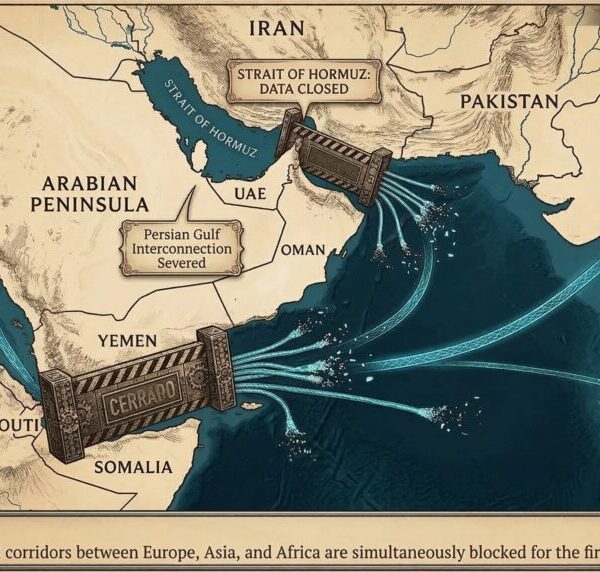 The war closes two critical routes and exposes the fragility of the internet