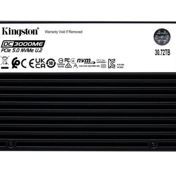 Kingston Brings Its PCIe 5.0 Enterprise SSDs to 30.72 TB for AI Data Centers