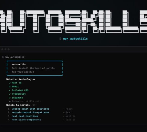 Autoskills promises to install AI skills in a command based on your stack