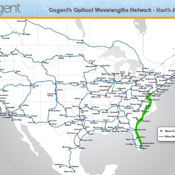 Cogent Opens a New Fiber Route Between Ashburn and Miami for AI and Submarine Cables