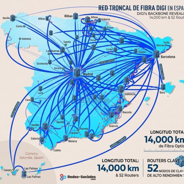 Digi Reveals Its Backbone Network in Spain: 14,000 km of Fiber and 52 Routers