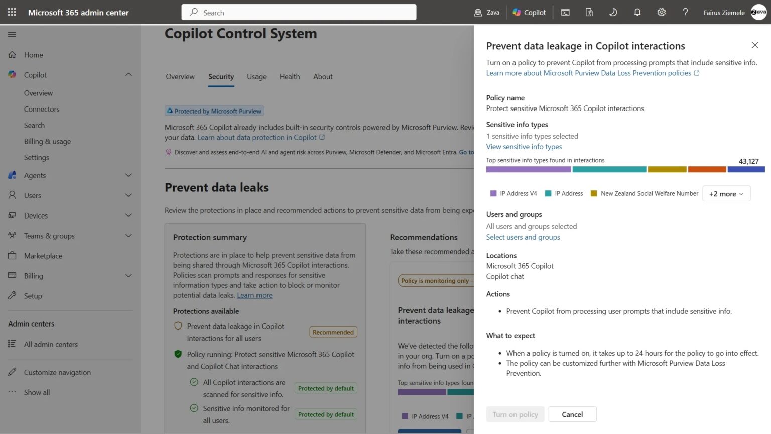 microsoft 365 MAC Copilot Purview DLP for prompts