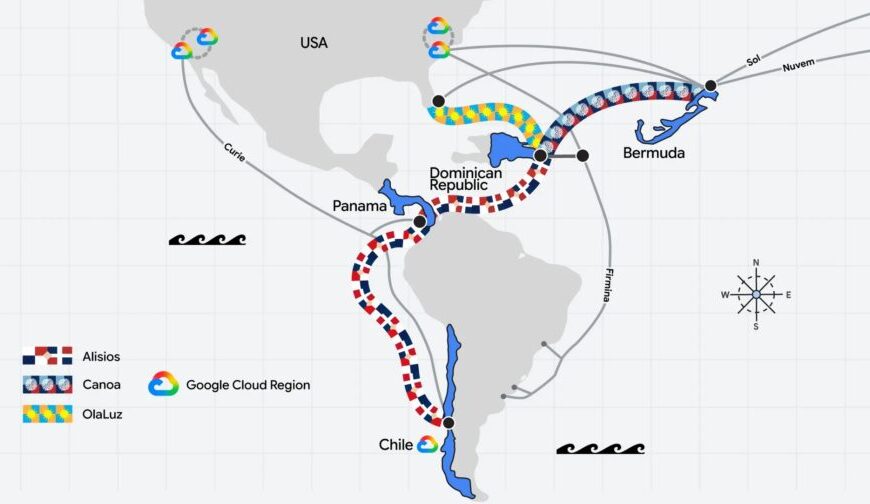 Google strengthens its submarine network with three new cables between America and Europe