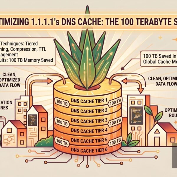 Cloudflare DNS cache memory optimization illustration