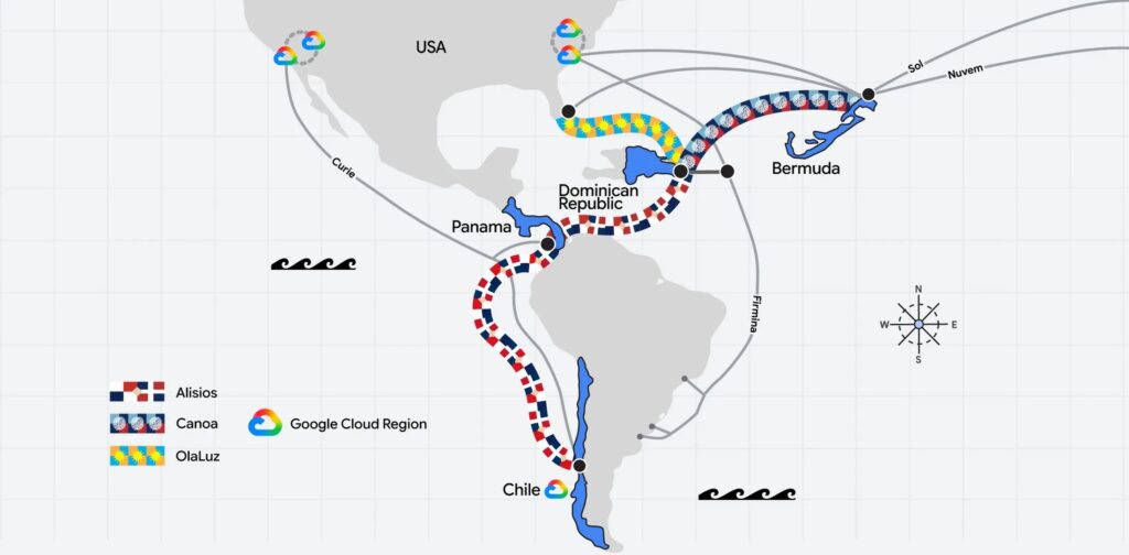 google Chile Panama DR Map
