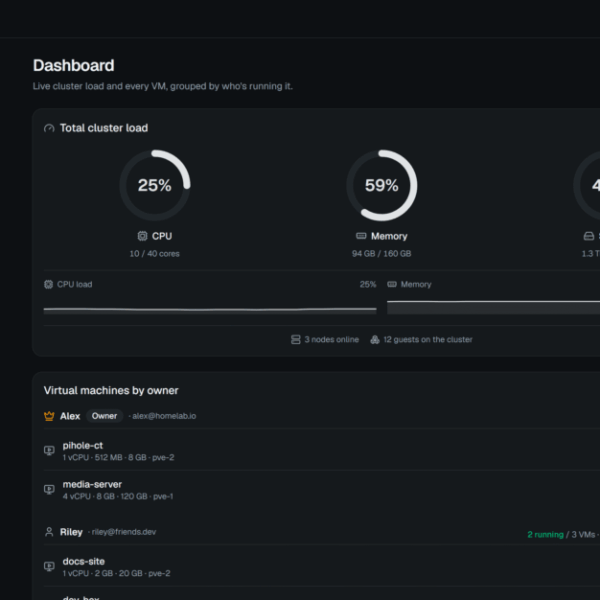 ProxMate Turns a Proxmox Cluster Into a Multi-User Private Cloud