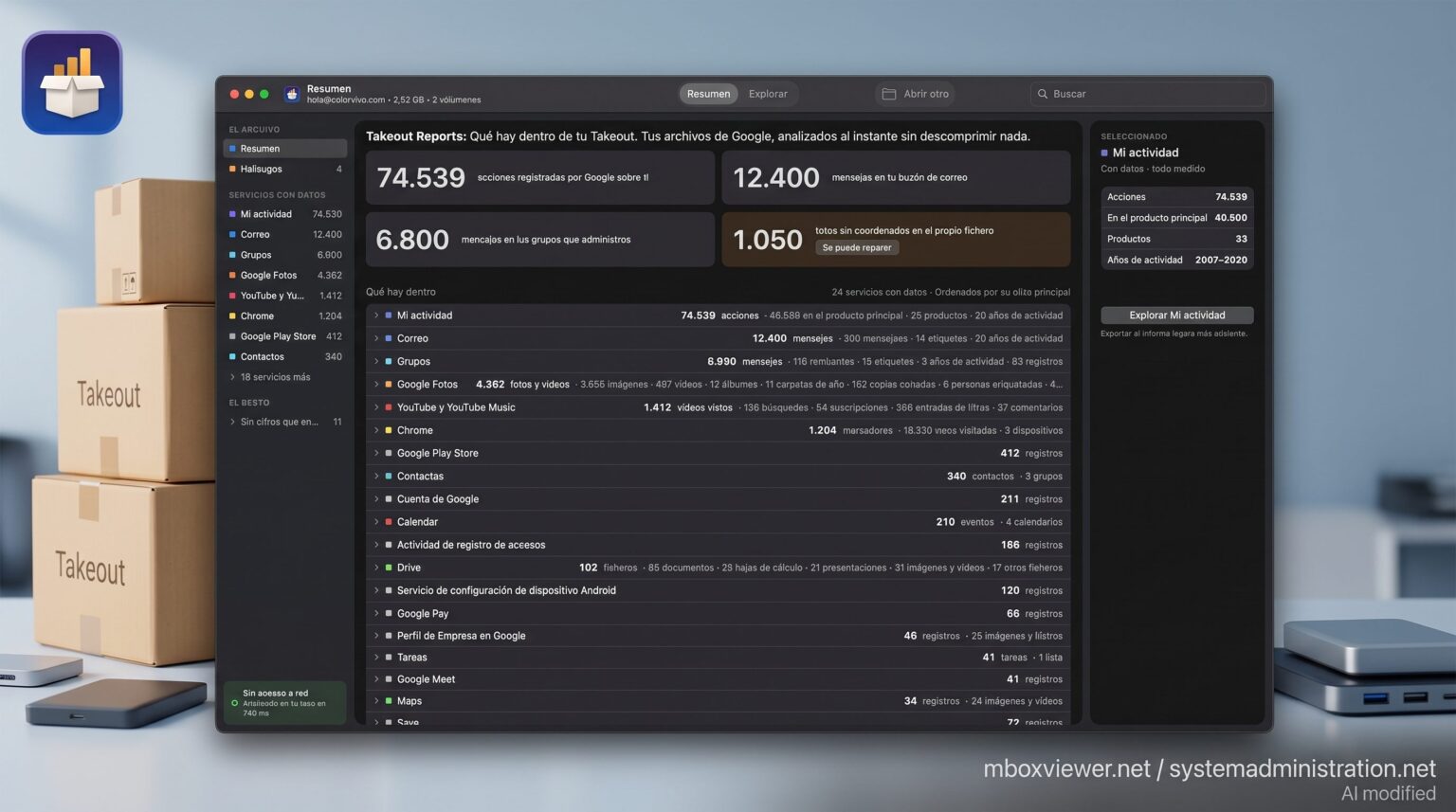 takeout reports mboxviewer en