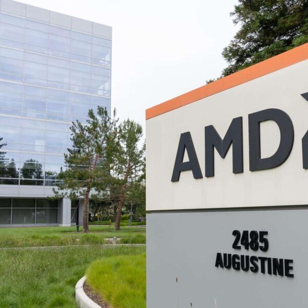 AMD logo representing the company's rise past a $1 trillion market cap