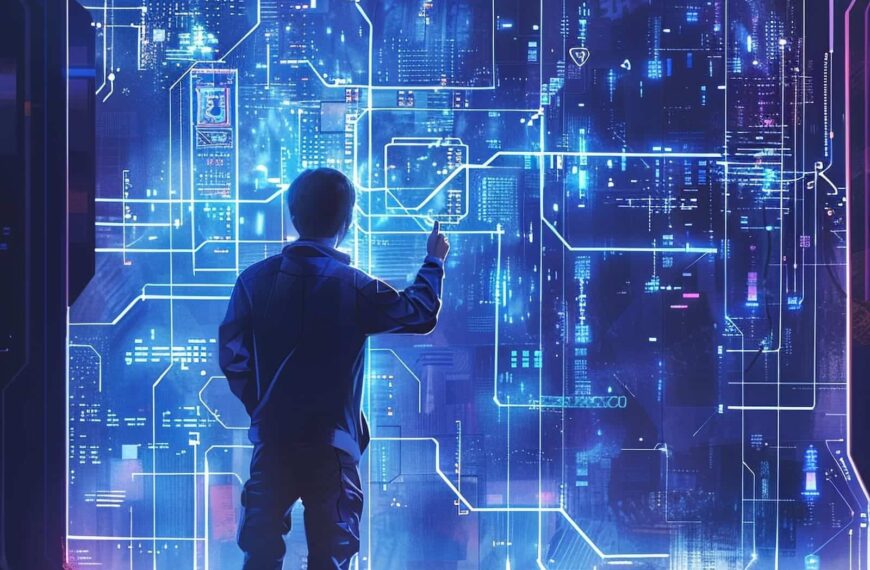Illustration representing artificial intelligence infrastructure and data processing