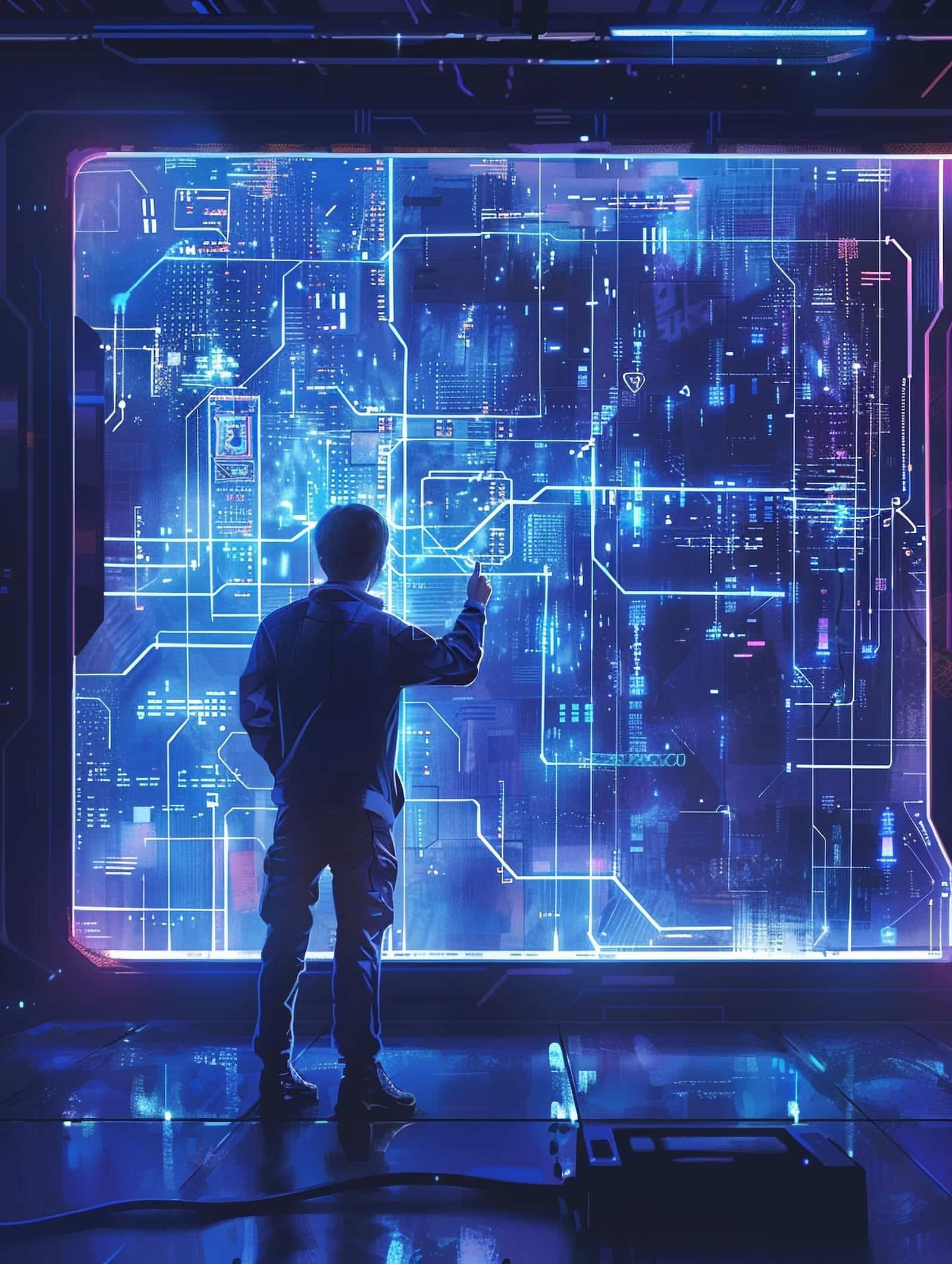 Illustration representing artificial intelligence infrastructure and data processing