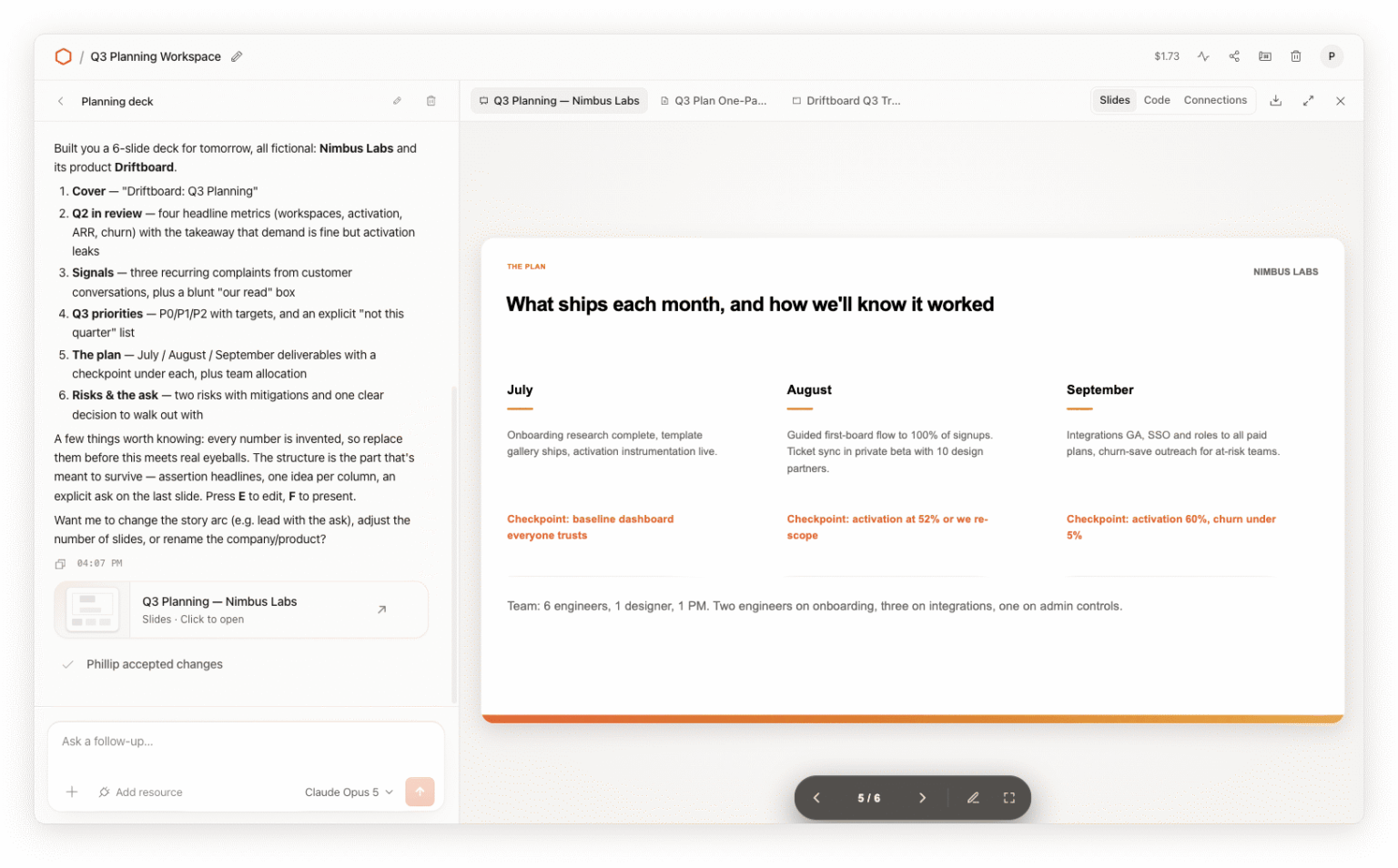 Cloudflare OS workspace interface showing AI agent planning tools