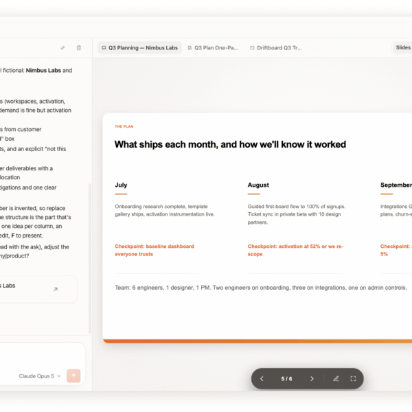 Cloudflare OS workspace interface showing AI agent planning tools