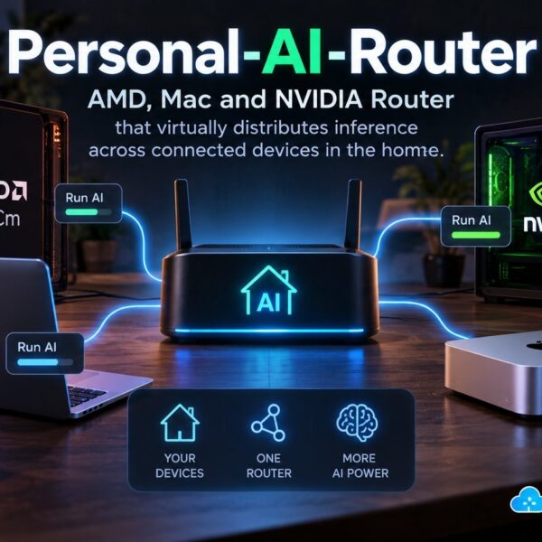 Diagram of NVIDIA PAIR routing AI inference requests across local network nodes
