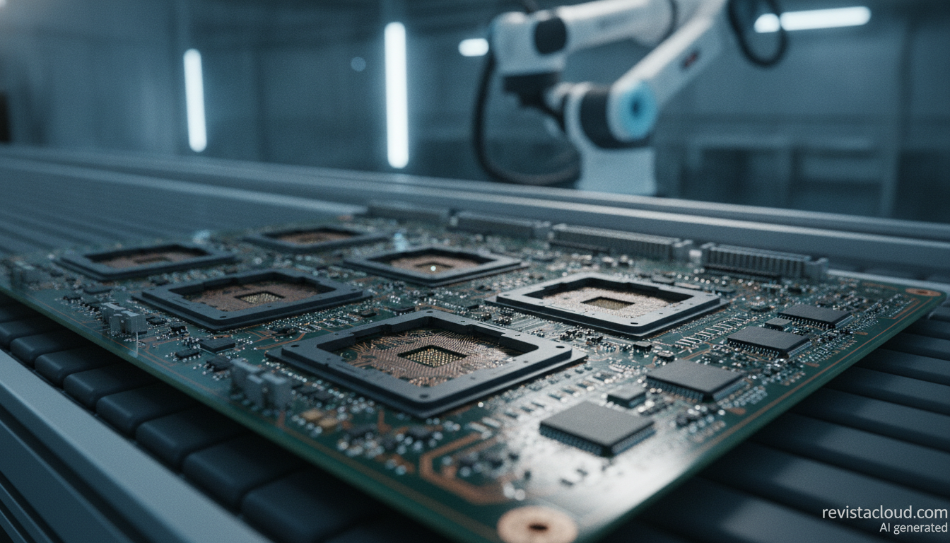 Multilayer printed circuit board used in AI servers, like those made by Gold Circuit