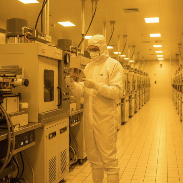 Illustration representing Russia's chip industry and Chinese semiconductor factories