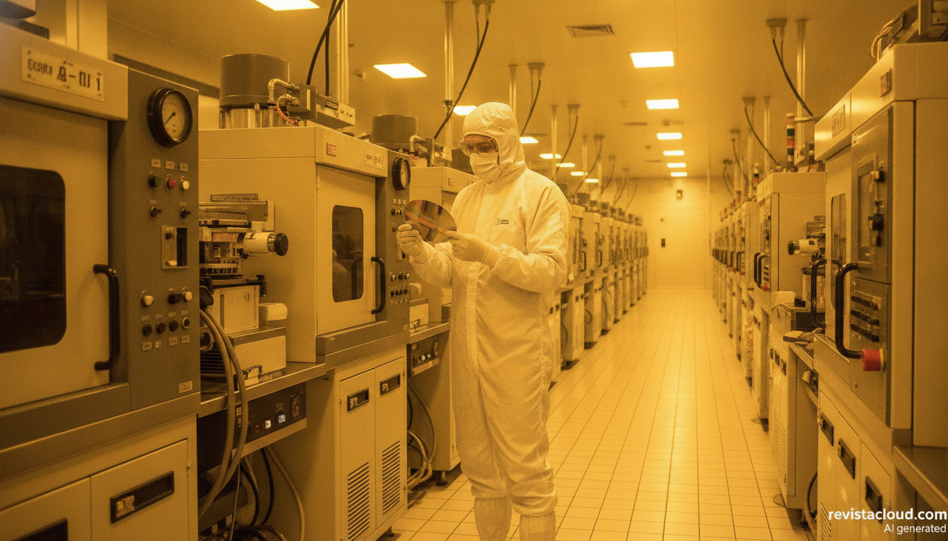 Illustration representing Russia's chip industry and Chinese semiconductor factories