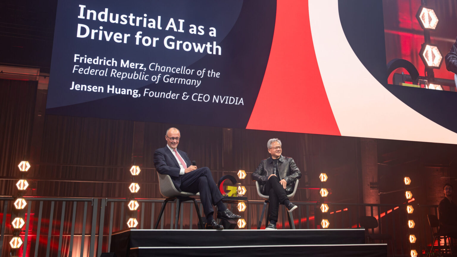 Jensen Huang, CEO of NVIDIA, on stage at the Invest in Germany Summit in Berlin