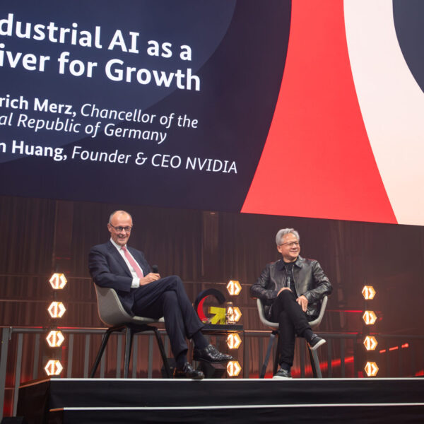 Jensen Huang, CEO of NVIDIA, on stage at the Invest in Germany Summit in Berlin