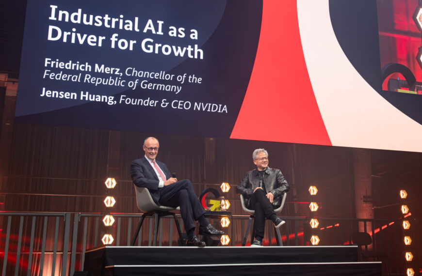 Jensen Huang, CEO of NVIDIA, on stage at the Invest in Germany Summit in Berlin