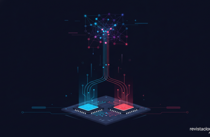 Illustration of two x86 processors whose data flows converge into a single AI library