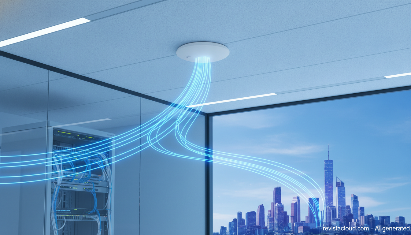 Editorial illustration of HPE's unified SASE, wired and wireless network with EdgeConnect, Mist and Aruba Central