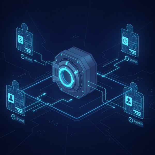 AI agents with digital identity badges and temporary access keys