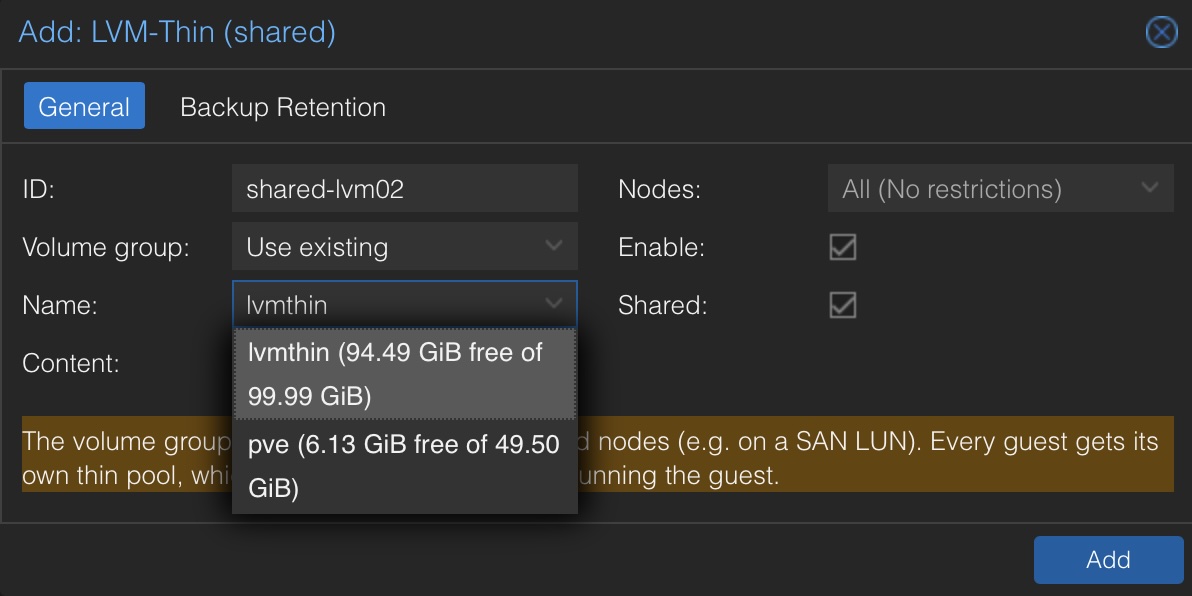 Proxmox Still Has No VMFS of Its Own: Three Projects for Shared Storage 3 Shared LVM Thin plugin configuration over an existing volume group in Proxmox VE