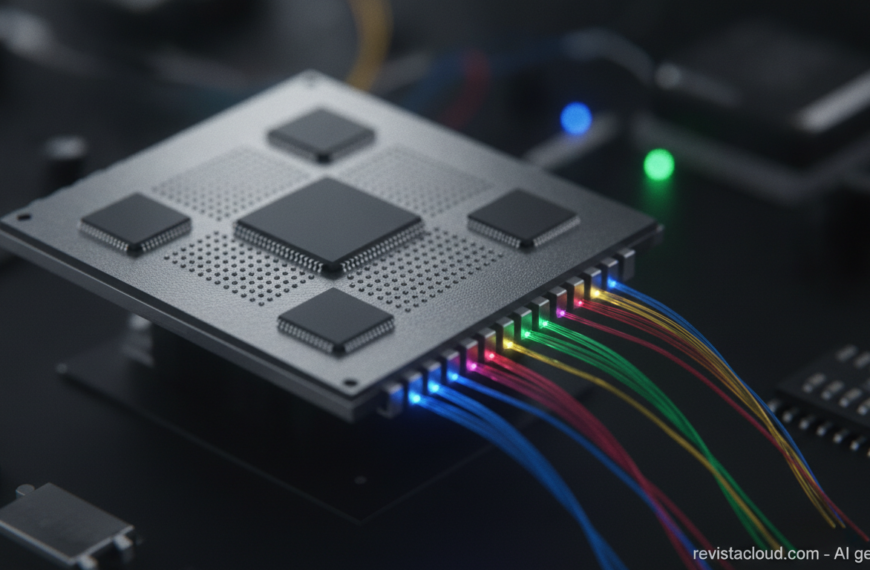 Chip package with silicon interposer and connected optical fibers