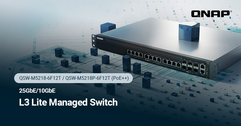 QNAP QSW-M5218 managed switch with 25GbE SFP28 uplinks