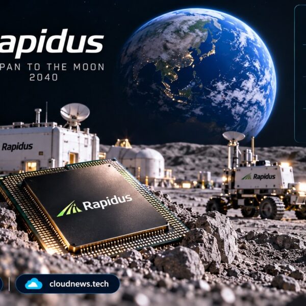 Concept illustration of a semiconductor chip fab on the Moon, Rapidus lunar plan