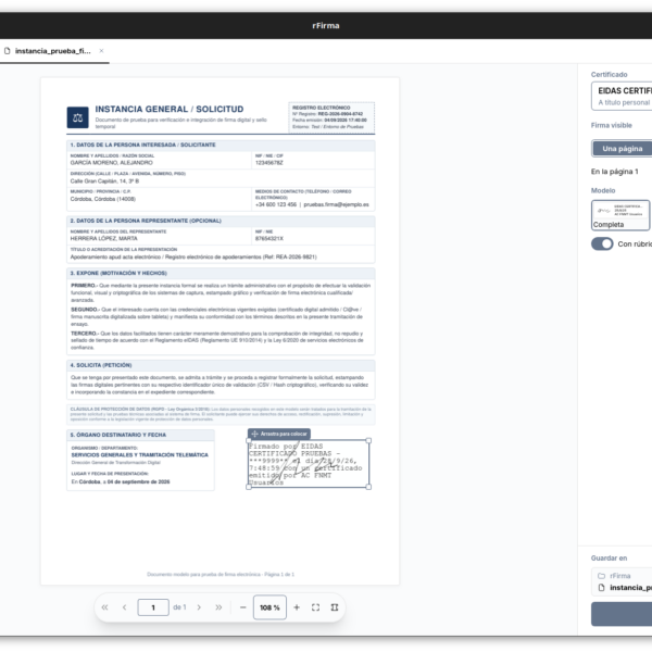 rFirma electronic signing application running on Windows